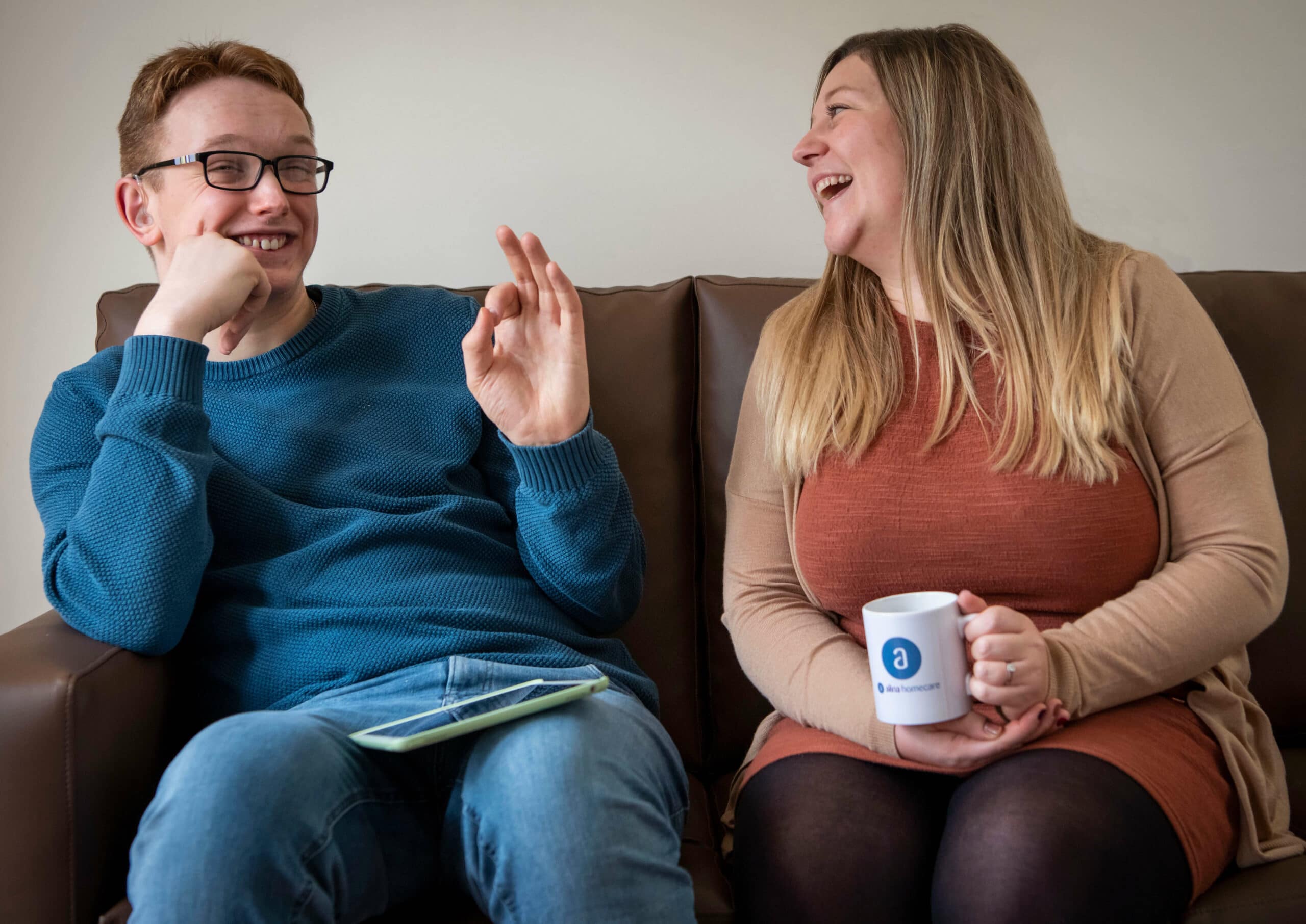 Supported living service user with Support Worker