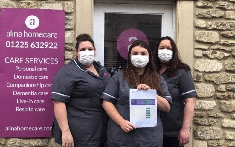 Trowbridge team with their CQC certificate