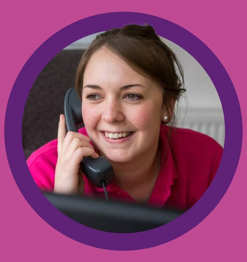 Female Home Carer on the phone