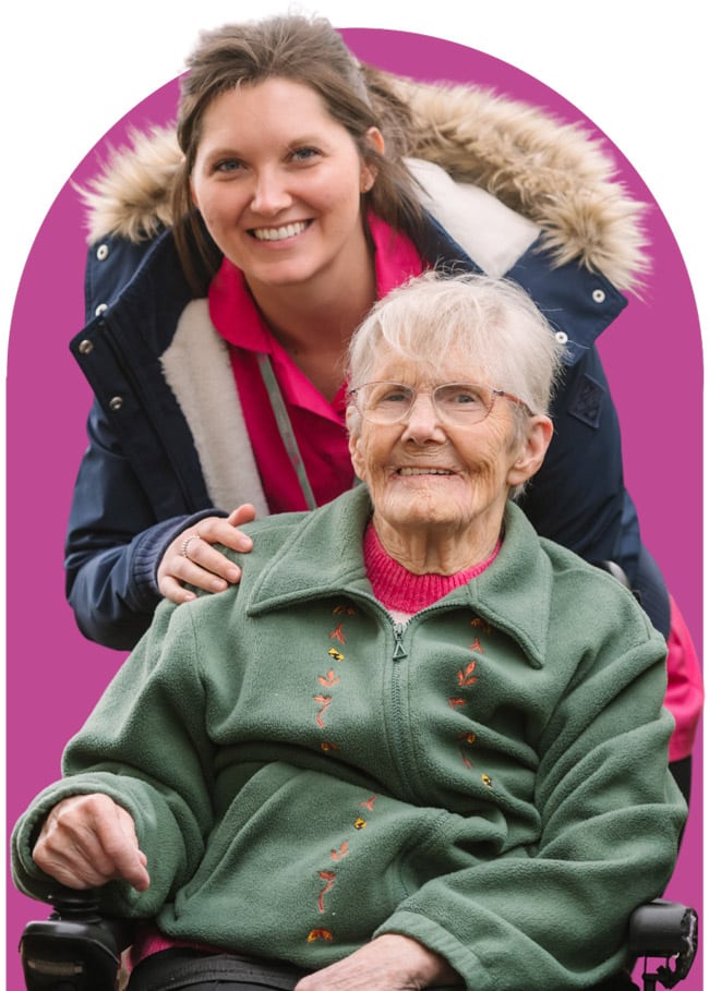 Female Carer & female client in wheelchair