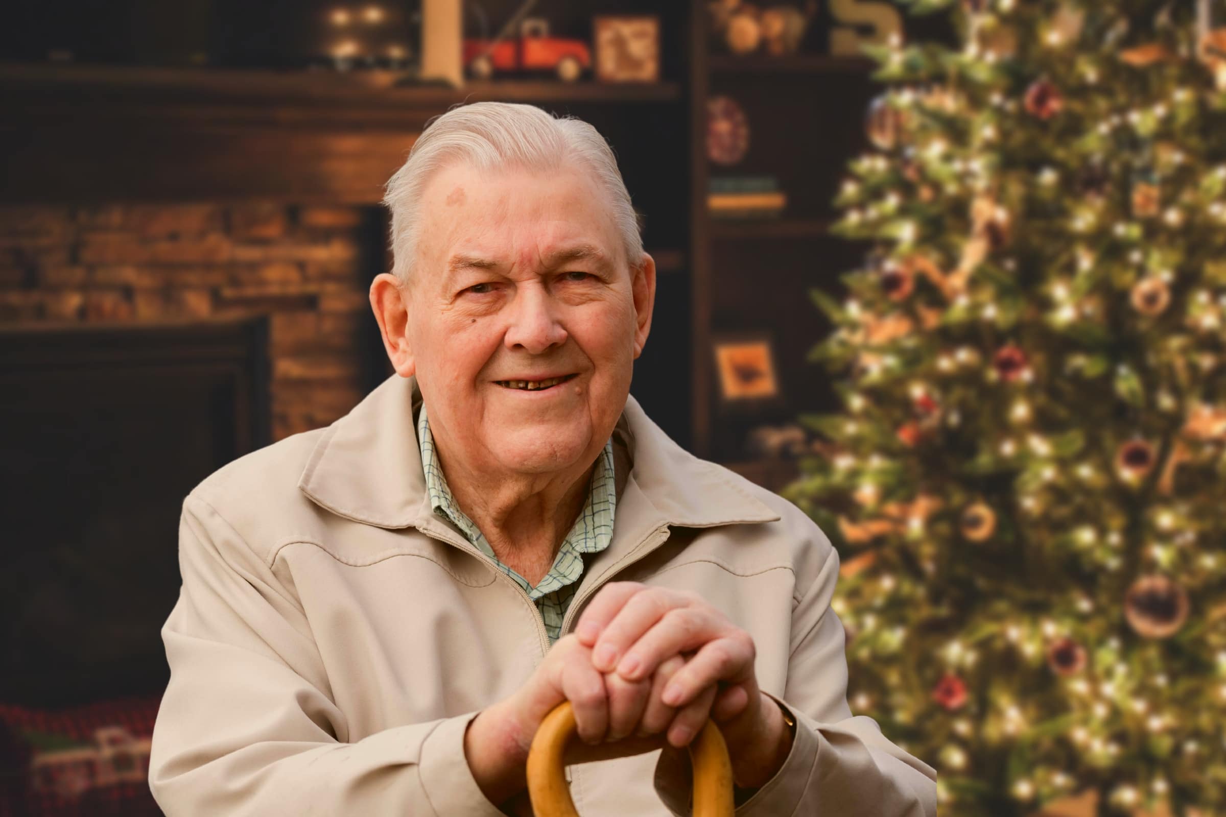 Elderly Man At Christmas