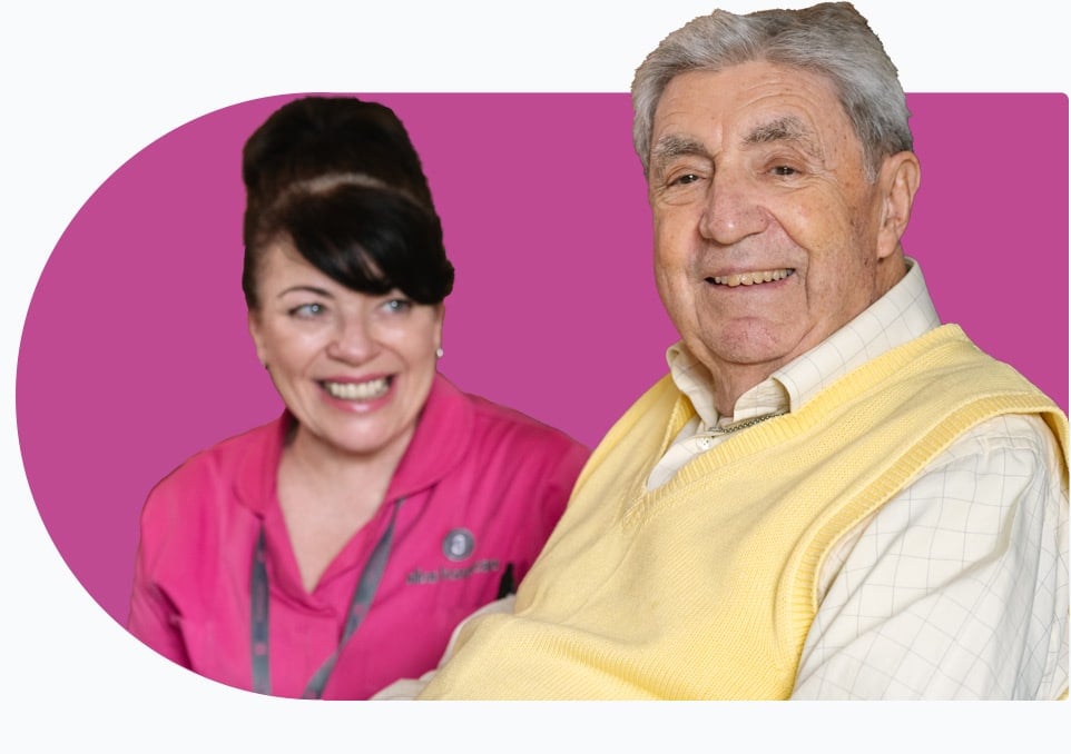 Carer and client who receives companion care