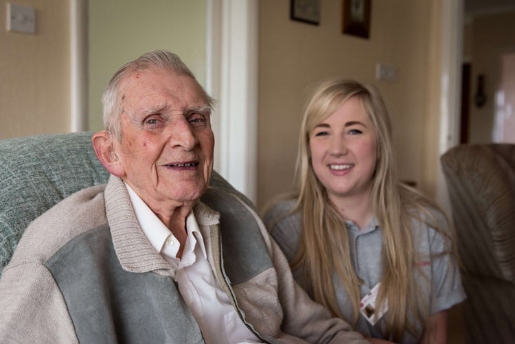 carer with client who experiences elderly paranoia